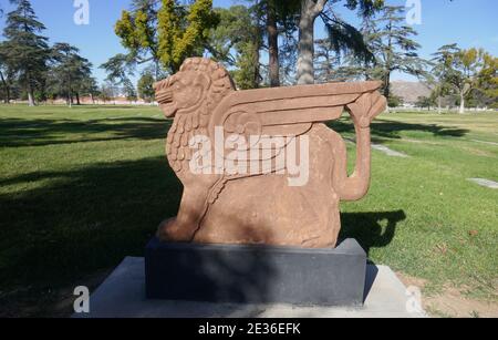 North Hollywood, California, USA 15. Januar 2021 EIN allgemeiner Blick auf die Atmosphäre des Valhalla Memorial Park Cemetery am 15. Januar 2021 in North Hollywood, Kalifornien, USA. Foto von Barry King/Alamy Stockfoto Stockfoto