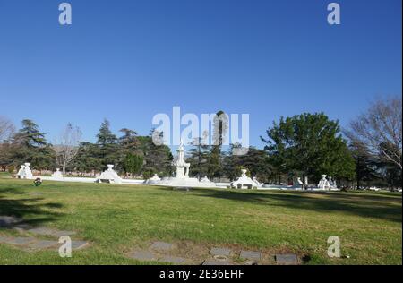 North Hollywood, California, USA 15. Januar 2021 EIN allgemeiner Blick auf die Atmosphäre des Valhalla Memorial Park Cemetery am 15. Januar 2021 in North Hollywood, Kalifornien, USA. Foto von Barry King/Alamy Stockfoto Stockfoto