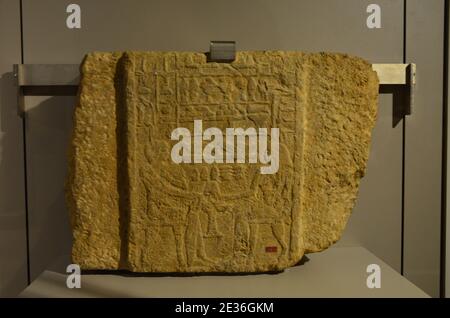 Ausstellung von Mumien, Artefakten und ägyptischen Funden im Ägyptischen Museum von Turin Stockfoto