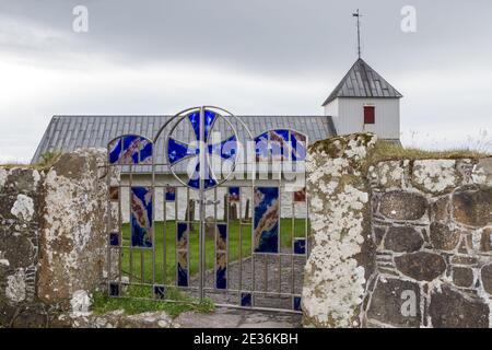 St. Olav's Church, Kirkjubour Village, Streymoy Island, Färöer Inseln Stockfoto