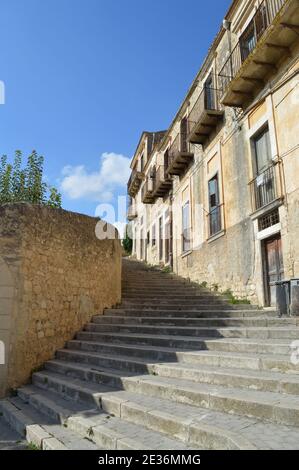 Kleine Gasse von Modica, Ragusa, Sizilien, Italien, Europa, Weltkulturerbe Stockfoto