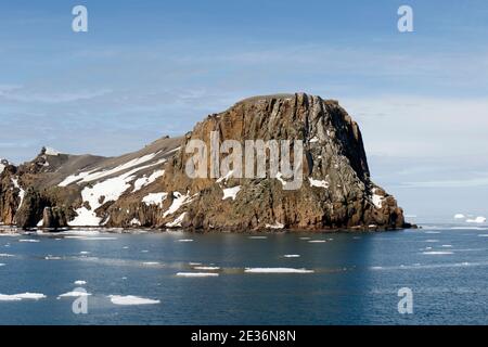 Blick auf Deception Island, South Shetland Islands, Antarktis 14. Dez. 2015 Stockfoto