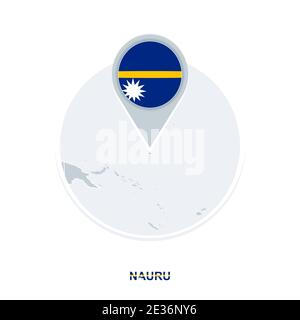 Nauru Karte und Flagge, Vektor-Karte-Symbol mit hervorgehobenen Nauru Stock Vektor