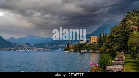 VARENNA, ITALIEN, Juni 05, 2019: das Exterieur und Gärten der Villa Monastero, am Comer See, Juni 05, 2019, in Varenna, Italien Stockfoto