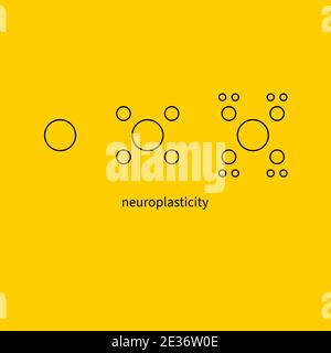 Neuroplastizität Konzept. Transformation, Veränderung neuronaler Verbindungen, Entwicklung und Bildung. Symbol für abstraktes Training. Vektorgrafik Stock Vektor