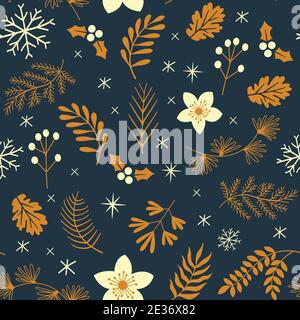 Schöne weihnachten Gold nahtlose Muster Stock Vektor