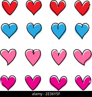 Valentine Farben Herzen Set Stock Vektor