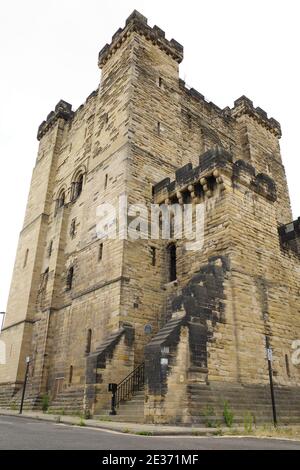 Newcastle upon Tyne Großbritannien: 2. August 2020: Außenansicht des Newcastle Castle Stockfoto