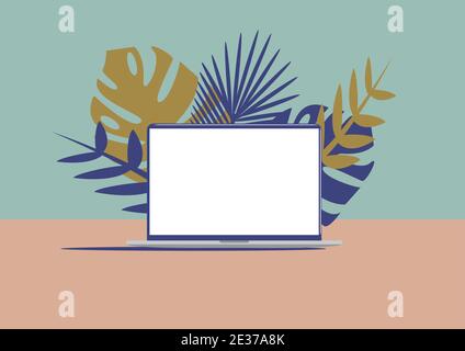 Illustration von Mockup von modernen Laptop Stock Vektor