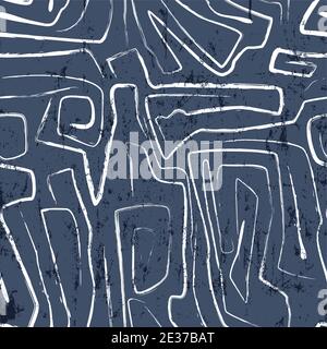 Nahtlose abstrakte Hintergrundmuster, mit Linien, Kurven, Malstriche und Spritzer , unregelmäßig Stock Vektor