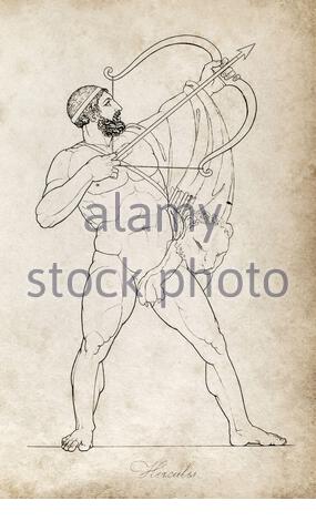 Altes Rom, Herkules, Vintage Illustration von 1814 Stockfoto