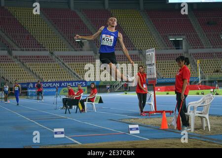 Skopje, Mazedonien - 10.-11. August 2019 Leichtathletik-Europameisterschaften - Dritte Liga. (Männer-Weitsprung, Dreisprung) Stockfoto