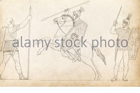 Altes Rom, römische Soldaten, Vintage-Illustration von 1814 Stockfoto