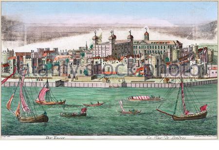 Tower of London England, Vintage Illustration aus dem 17. Jahrhundert Stockfoto