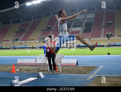 Skopje, Mazedonien - 10.-11. August 2019 Leichtathletik-Europameisterschaften - Dritte Liga. (Männer-Weitsprung, Dreisprung) Stockfoto