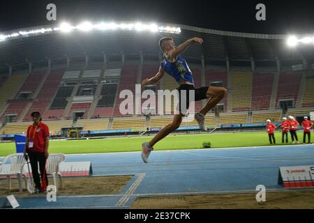 Skopje, Mazedonien - 10.-11. August 2019 Leichtathletik-Europameisterschaften - Dritte Liga. (Männer-Weitsprung, Dreisprung) Stockfoto