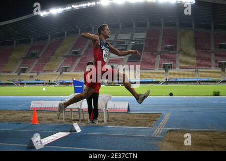 Skopje, Mazedonien - 10.-11. August 2019 Leichtathletik-Europameisterschaften - Dritte Liga. (Männer-Weitsprung, Dreisprung) Stockfoto