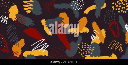 Abstrakte künstlerische trendy Hand gezeichnet Pinsel Splash Doodle Muster Hintergrund Vorlage Design für Banner Web, Werbung, Poster, Broschüre, Broschüre, etc Stock Vektor
