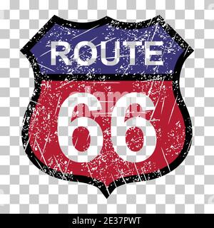 Route 66 klassische Ikone, Reise usa Geschichte Autobahn, amerika Road trip Vektor Hintergrund. Stock Vektor