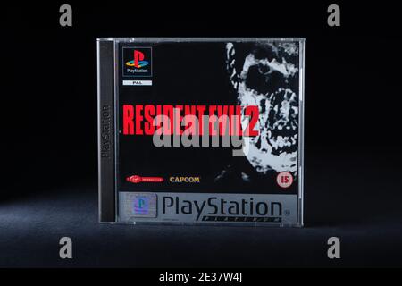 Original Resident Evil Two PlayStation One-Spiel von Capcom entwickelt Veröffentlicht im Jahr 1998 eine Aktion Rolle spielen Überleben Horror Video Spiel Stockfoto