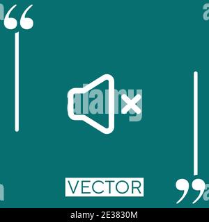 Geräuscharmer Umriss des Lautsprechers mit einem Kreuzvektorsymbol Lineares Symbol. Bearbeitbare Konturlinie Stock Vektor