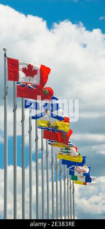 Flaggen von Kanada, Ottawa, Ontario, Kanada Stockfoto