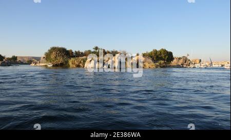 Ägypten - Philae Tempel - Assuan - Nubisches Dorf Stockfoto