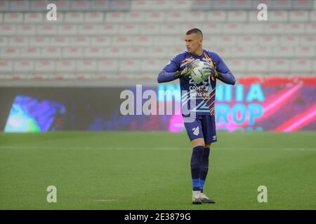 Curitiba, Brasilien. Januar 2021. Santos während Athletico und São Paulo. Spiel gültig für die 30. Runde der Brasilianischen Meisterschaft 2020. Estádio Joaquim Américo Guimarães. Curitiba, PR. Kredit: Reinaldo Reginato/FotoArena/Alamy Live Nachrichten Stockfoto