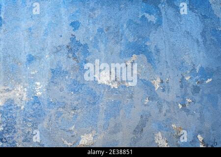 Abstrakte frostige Muster auf Glas. Gefrorenes Glas. Stockfoto