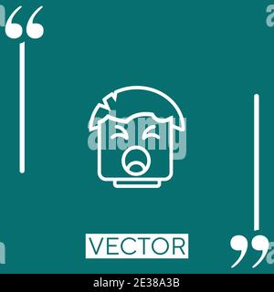 Gähnende Vektor-Symbol Lineares Symbol. Bearbeitbare Konturlinie Stock Vektor