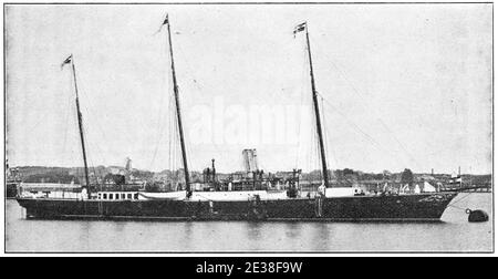 SMS Grille - ein aviso der preußischen Marine, erbaut 1857 in Frankreich. Illustration des 19. Jahrhunderts. Deutschland. Weißer Hintergrund. Stockfoto