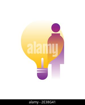 Vector-Lampe im Gradientenstil. Digitale Kunst Stock Vektor