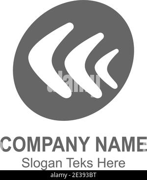 Boomerang Logo Symbol Illustration Vektor flaches Design Stock Vektor