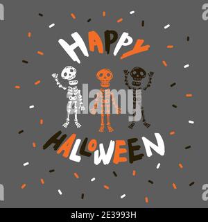 Halloween Grußkarten. Flach. Vector Illustration Stock Vektor