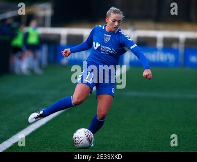 BROMLEY, VEREINIGTES KÖNIGREICH JANUAR17 : Bridget Galloway von Durham W.F.C während der FA Women's Championship zwischen Crystal Palace Women und Durham Women im Hayes Lane Stadium, Bromley, Großbritannien am 17. Januar 2021 Credit: Action Foto Sport/Alamy Live News Stockfoto