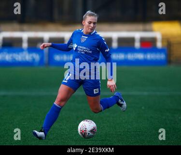 BROMLEY, VEREINIGTES KÖNIGREICH JANUAR17 : Bridget Galloway von Durham W.F.C während der FA Women's Championship zwischen Crystal Palace Women und Durham Women im Hayes Lane Stadium, Bromley, Großbritannien am 17. Januar 2021 Credit: Action Foto Sport/Alamy Live News Stockfoto