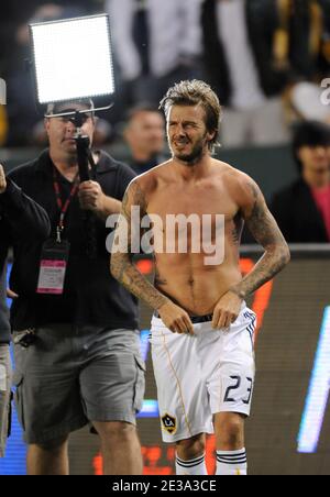 David Beckham kommt zurück in die Umkleidekabine, als die LA Galaxy die Seattle Sounders während ihres Halbfinalspieles der MLS Western Conference in Los Angeles, CA, USA, am 7. November 2010 besiegt. Foto von Lionel Hahn/ABACAPRESS.COM Stockfoto