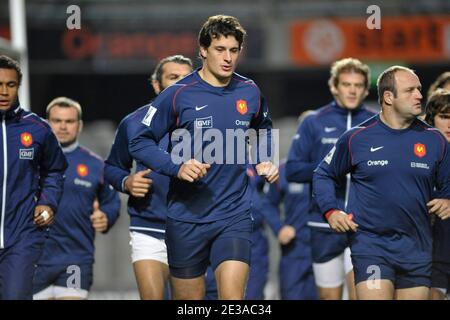 Frankreichs Yannick Jauzion während eines Trainings vor dem Internationalen Freundlichen Rugby Spiel, Frankreich gegen Argentinien im La Mosson Stadion in Montpellier, Frankreich am 19. November 2010. Foto von Sylvain Thomas/ABACAPRESS.COM Stockfoto