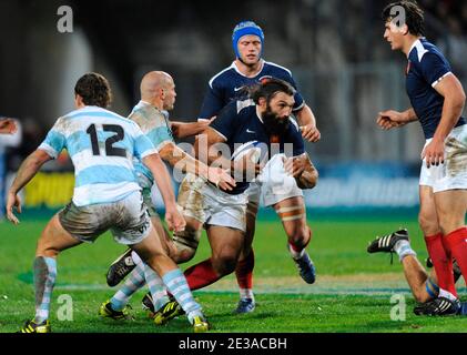 Frankreichs Sebastien Chabal während des Internationalen Freundlichen Rugby-Spiels, Frankreich gegen Argentinien im La Mosson Stadion in Montpellier, Frankreich am 20. November 2010. Frankreich gewann 15:9. Foto von Alain Grosclaude/ABACAPRESS.COM Stockfoto