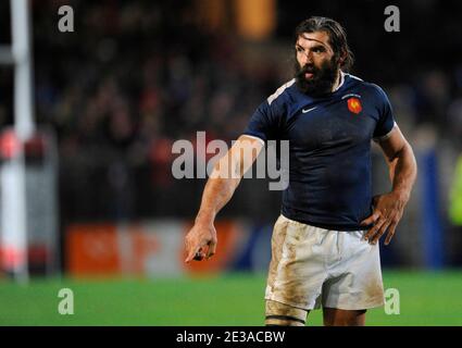 Frankreichs Sebastien Chabal während des Internationalen Freundlichen Rugby-Spiels, Frankreich gegen Argentinien im La Mosson Stadion in Montpellier, Frankreich am 20. November 2010. Frankreich gewann 15:9. Foto von Alain Grosclaude/ABACAPRESS.COM Stockfoto