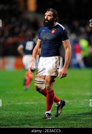 Frankreichs Sebastien Chabal während des Internationalen Freundlichen Rugby-Spiels, Frankreich gegen Argentinien im La Mosson Stadion in Montpellier, Frankreich am 20. November 2010. Frankreich gewann 15:9. Foto von Alain Grosclaude/ABACAPRESS.COM Stockfoto