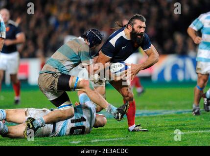 Frankreichs Sebastien Chabal während des Internationalen Freundlichen Rugby-Spiels, Frankreich gegen Argentinien im La Mosson Stadion in Montpellier, Frankreich am 20. November 2010. Frankreich gewann 15:9. Foto von Alain Grosclaude/ABACAPRESS.COM Stockfoto