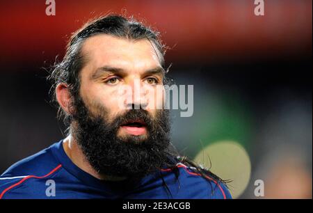 Frankreichs Sebastien Chabal während des Internationalen Freundlichen Rugby-Spiels, Frankreich gegen Argentinien im La Mosson Stadion in Montpellier, Frankreich am 20. November 2010. Frankreich gewann 15:9. Foto von Alain Grosclaude/ABACAPRESS.COM Stockfoto