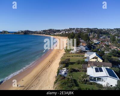 Luftaufnahme des Wamberal Beach an der Central Coast von New South Wales Australien. Stockfoto