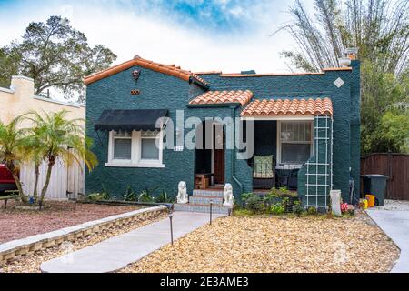 Gentrified House - Seminole Heights Neighborhood, Tampa, Florida Stockfoto