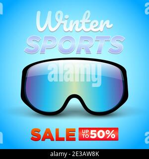 Wintersport Verkauf bis zu 50% Promotion Banner Vektor Illustration Stock Vektor