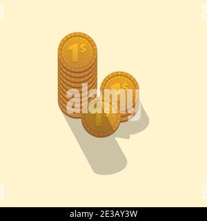 Stapel von Münzen Geld Vektor-Illustration Stock Vektor