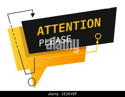 Achtung bitte Banner oder Zeichen, Vorsicht oder Gefahr Stock Vektor