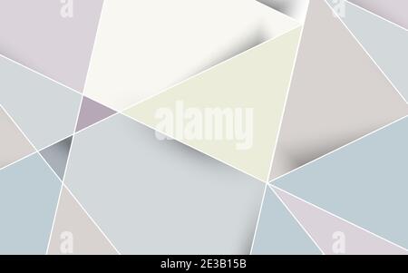 Abstrakter geometrischer Hintergrund aus mehrfarbigen Dreiecken, die durch weiße Linien getrennt sind Stockfoto