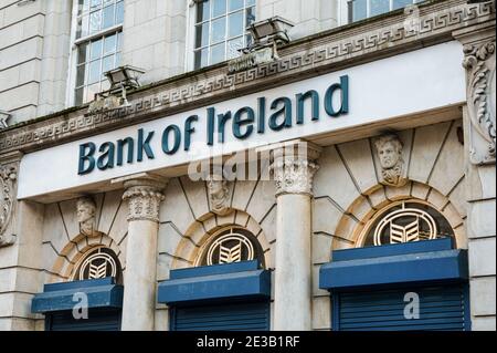 Derry, Nordirland - 16. Januar 2020: Bank of Ireland in der Stadt Derry Stockfoto